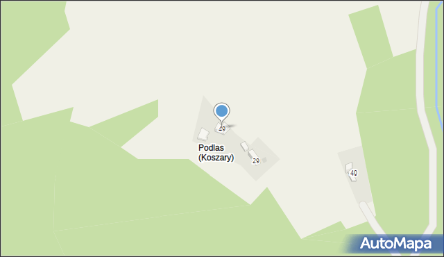 Koszary, Koszary, 49, mapa Koszary