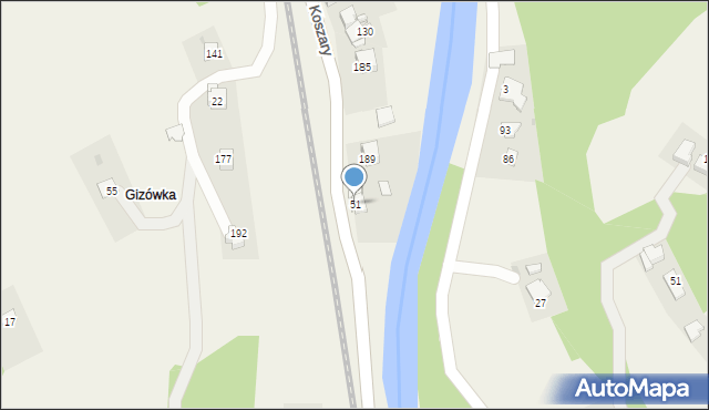 Koszary, Koszary, 51, mapa Koszary