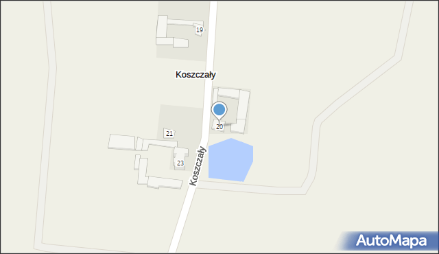 Koszczały, Koszczały, 20, mapa Koszczały