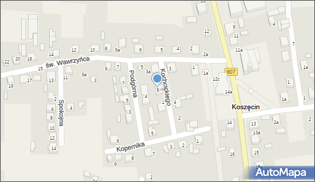 Koszęcin, Kochcickiego Andrzeja, 3, mapa Koszęcin