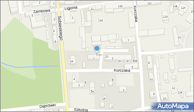 Koszęcin, Korczaka Janusza, 1/ii, mapa Koszęcin