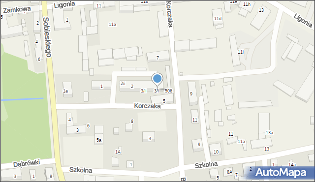 Koszęcin, Korczaka Janusza, 3/i, mapa Koszęcin