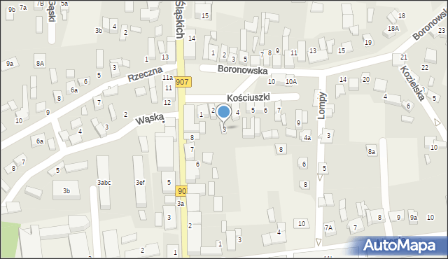 Koszęcin, Kościuszki Tadeusza, gen., 3, mapa Koszęcin