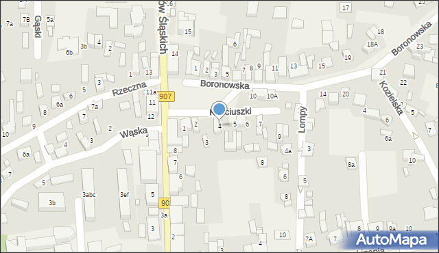 Koszęcin, Kościuszki Tadeusza, gen., 4, mapa Koszęcin