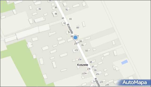 Koszele, Koszele, 100, mapa Koszele