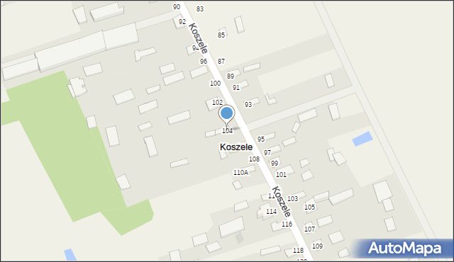 Koszele, Koszele, 104, mapa Koszele