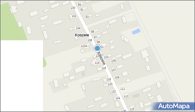 Koszele, Koszele, 112, mapa Koszele
