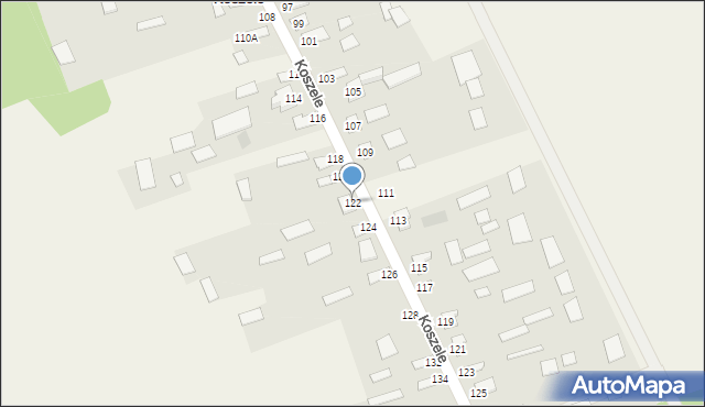 Koszele, Koszele, 122, mapa Koszele