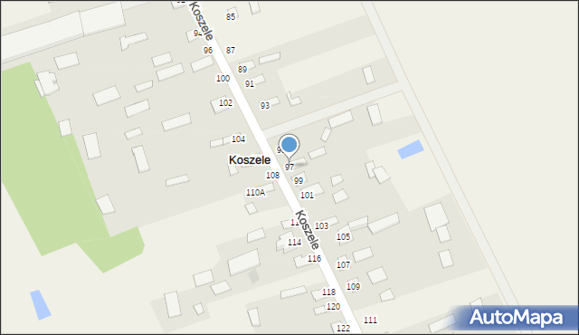 Koszele, Koszele, 97, mapa Koszele