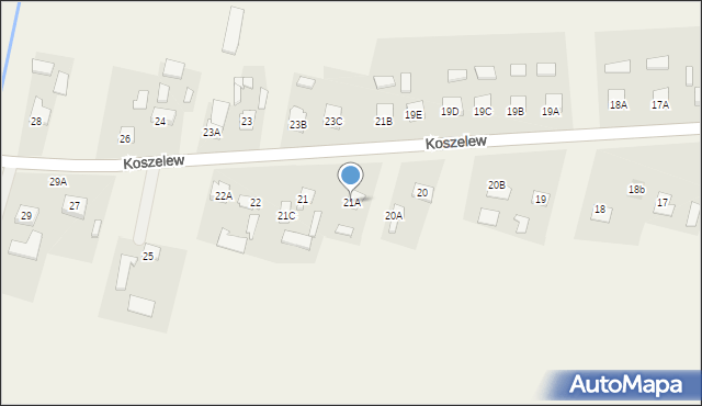 Koszelew, Koszelew, 21A, mapa Koszelew