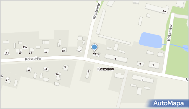 Koszelew, Koszelew, 7B, mapa Koszelew