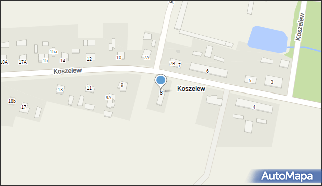 Koszelew, Koszelew, 8, mapa Koszelew