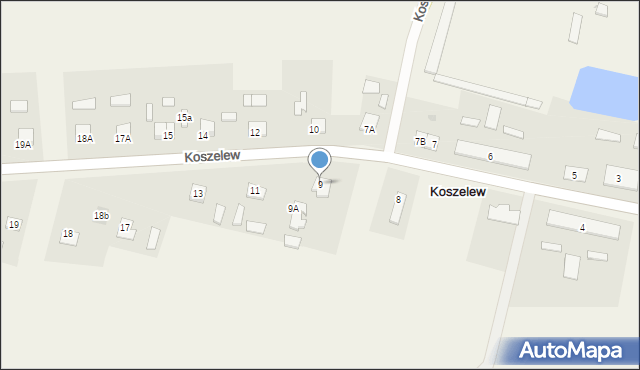 Koszelew, Koszelew, 9, mapa Koszelew