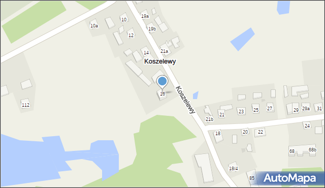 Koszelewy, Koszelewy, 16, mapa Koszelewy