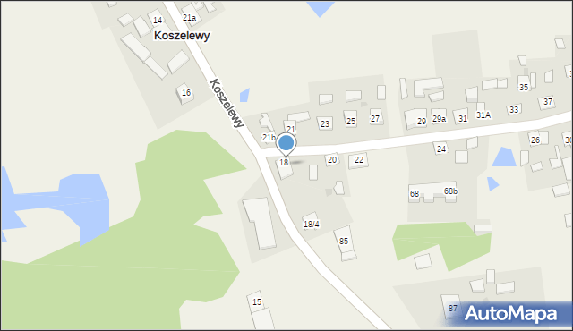 Koszelewy, Koszelewy, 18/1, mapa Koszelewy