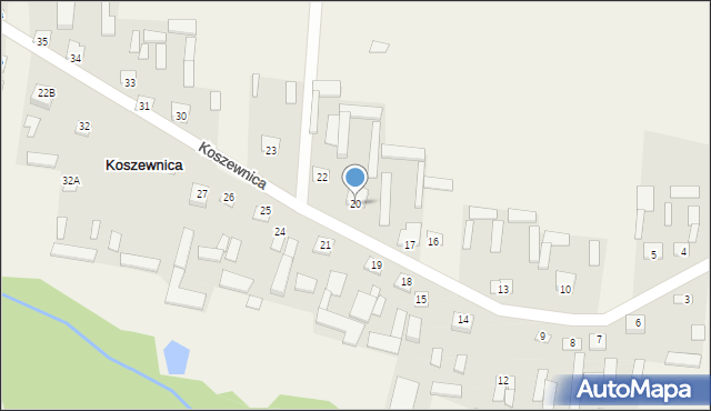 Koszewnica, Koszewnica, 20, mapa Koszewnica