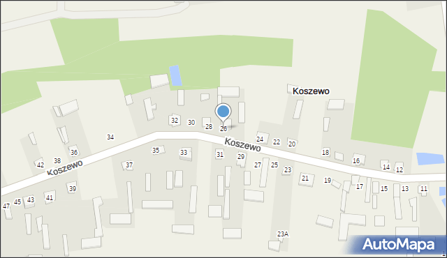 Koszewo, Koszewo, 26, mapa Koszewo