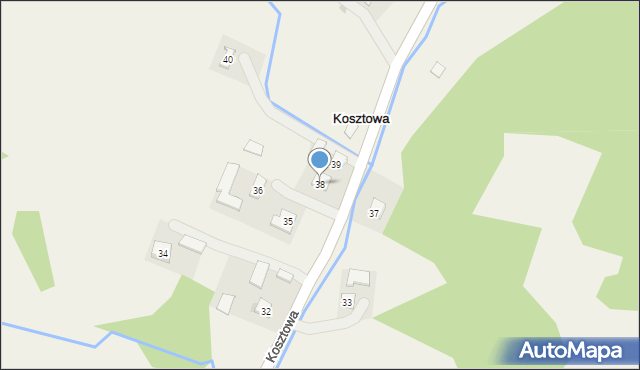 Kosztowa, Kosztowa, 38, mapa Kosztowa