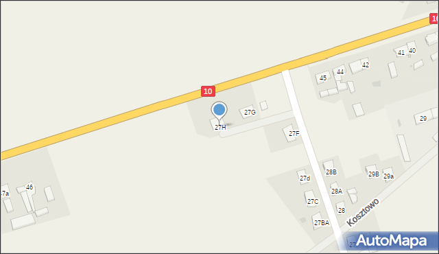 Kosztowo, Kosztowo, 27H, mapa Kosztowo