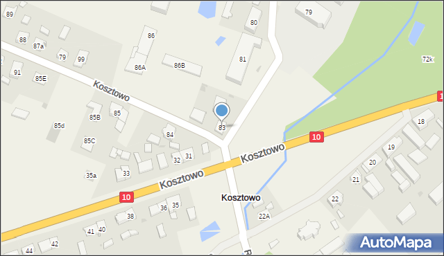 Kosztowo, Kosztowo, 83, mapa Kosztowo