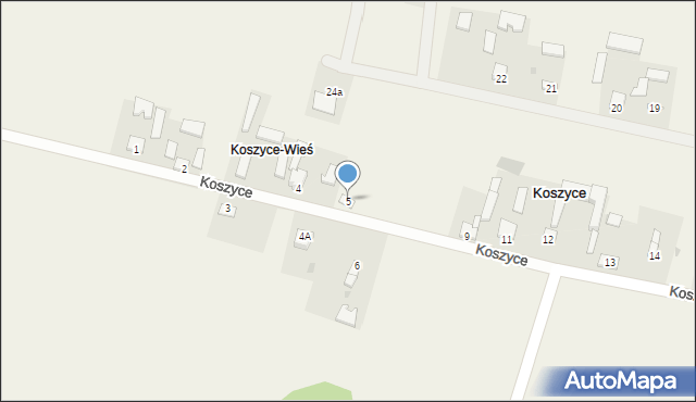 Koszyce, Koszyce, 5, mapa Koszyce