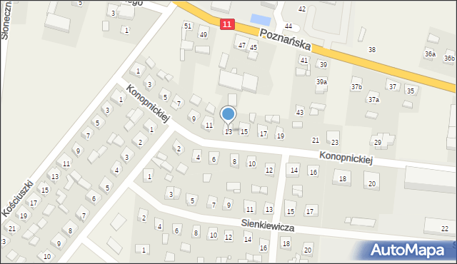 Kotlin, Konopnickiej Marii, 13, mapa Kotlin