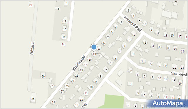 Kotlin, Kościuszki Tadeusza, gen., 13, mapa Kotlin