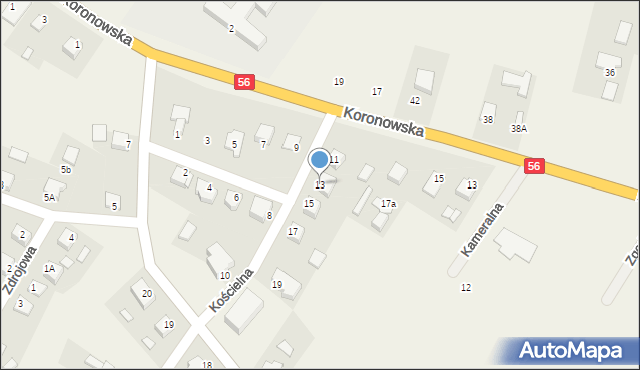 Kotomierz, Kościelna, 13, mapa Kotomierz