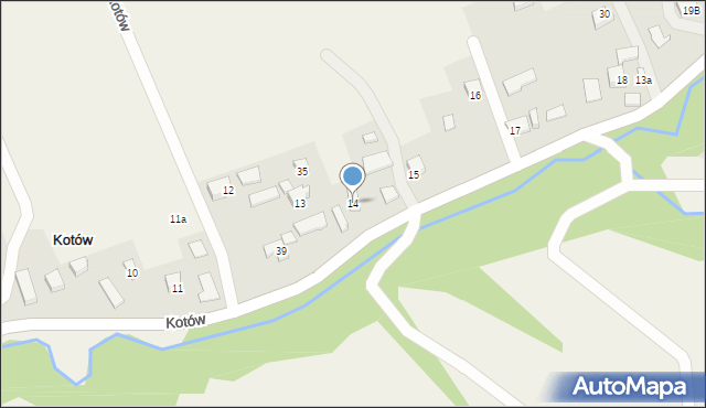 Kotów, Kotów, 14, mapa Kotów