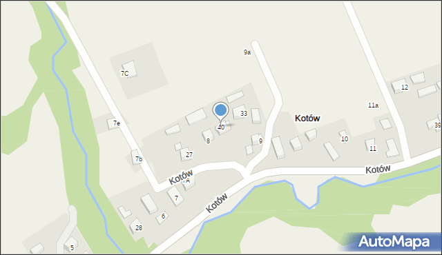 Kotów, Kotów, 40, mapa Kotów