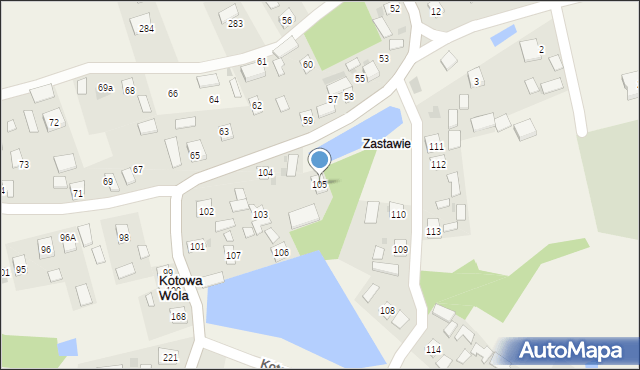 Kotowa Wola, Kotowa Wola, 105, mapa Kotowa Wola
