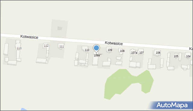 Kotwasice, Kotwasice, 109a, mapa Kotwasice