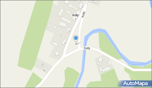 Koty, Koty, 1A, mapa Koty