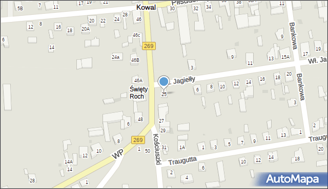 Kowal, Kościuszki Tadeusza, gen., 25, mapa Kowal