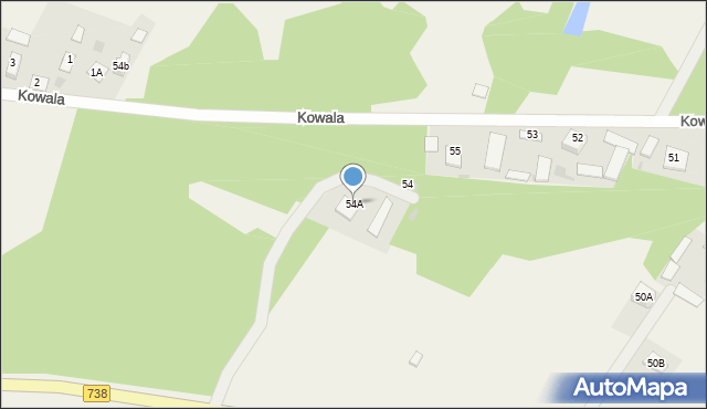 Kowala, Kowala, 54A, mapa Kowala