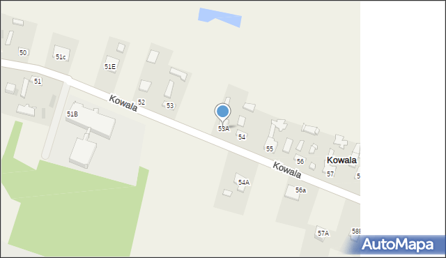 Kowala, Kowala, 53A, mapa Kowala