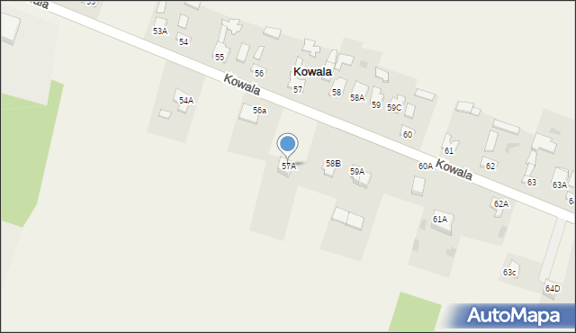 Kowala, Kowala, 57A, mapa Kowala