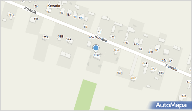Kowala, Kowala, 61A, mapa Kowala