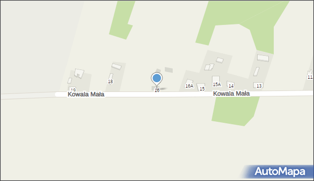 Kowala, Kowala Mała, 16, mapa Kowala