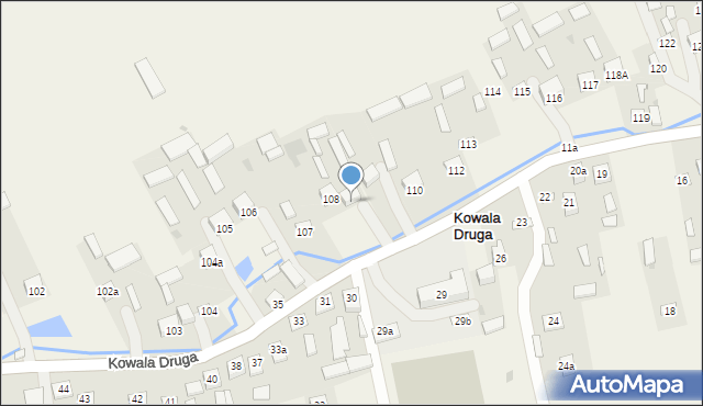 Kowala Druga, Kowala Druga, 109, mapa Kowala Druga