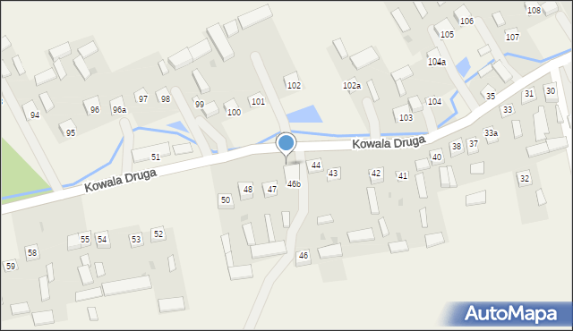 Kowala Druga, Kowala Druga, 46a, mapa Kowala Druga