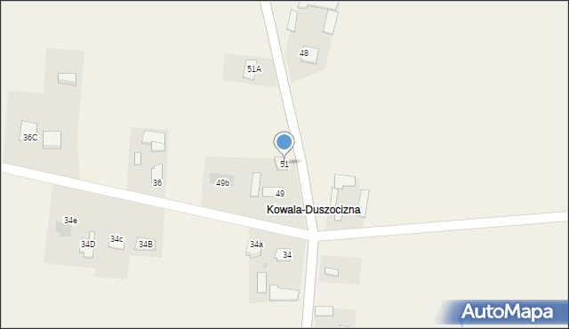 Kowala-Duszocina, Kowala-Duszocina, 51, mapa Kowala-Duszocina