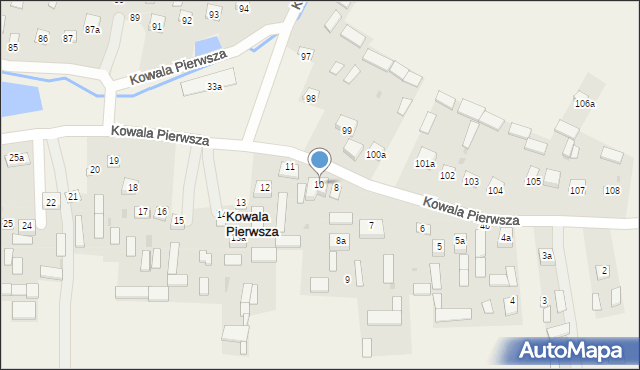 Kowala Pierwsza, Kowala Pierwsza, 10, mapa Kowala Pierwsza