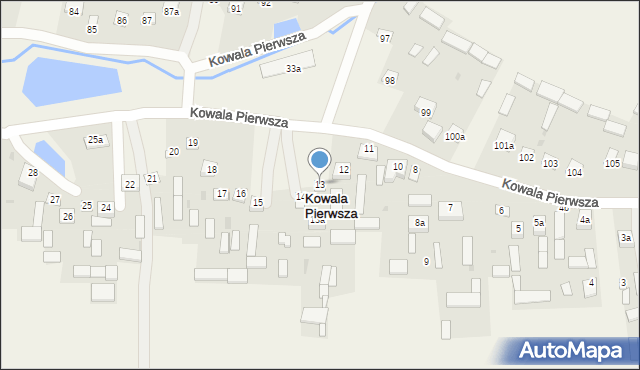 Kowala Pierwsza, Kowala Pierwsza, 13, mapa Kowala Pierwsza