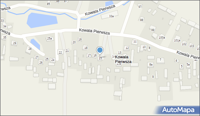 Kowala Pierwsza, Kowala Pierwsza, 15, mapa Kowala Pierwsza