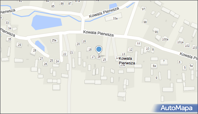 Kowala Pierwsza, Kowala Pierwsza, 16, mapa Kowala Pierwsza
