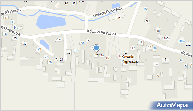 Kowala Pierwsza, Kowala Pierwsza, 17, mapa Kowala Pierwsza