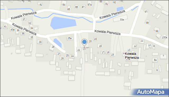 Kowala Pierwsza, Kowala Pierwsza, 21, mapa Kowala Pierwsza