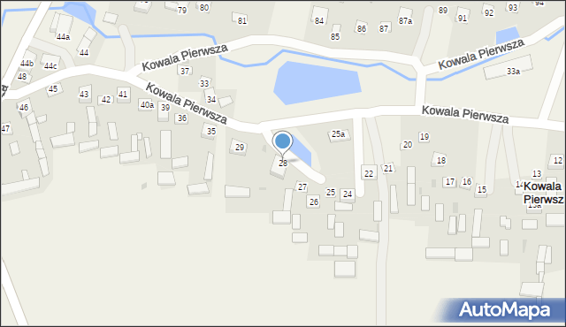 Kowala Pierwsza, Kowala Pierwsza, 28, mapa Kowala Pierwsza