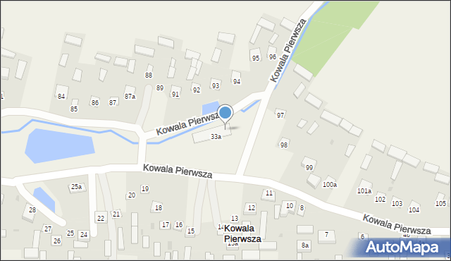 Kowala Pierwsza, Kowala Pierwsza, 33b, mapa Kowala Pierwsza